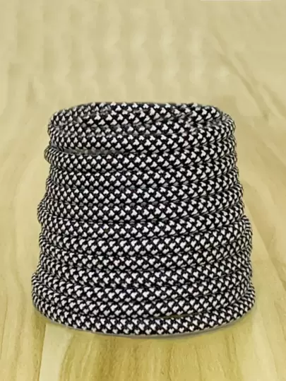 Fashionable Personalized Shoelaces, Outdoor Hiking Boots Shoelaces, Unisex Round Shoelaces, Versatile For Sneakers, Shoes, Basketball Shoes, Black And White Round Style
