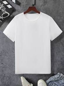 男孩卡通和標語圖案T恤 - 白色 - 查看 2