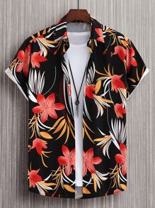 Manfinity RSRT Men Floral Print Shirt Without Tee - Multicolor - View 1