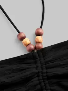 SHEIN MOD Women's Solid Color Halter Neck Spaghetti Strap Metal Ring Decor Hollow Out Fashionable Sleeveless Tank Top