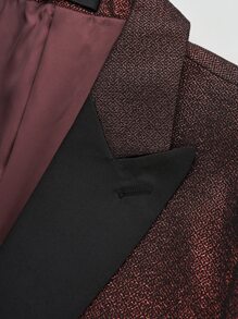 Manfinity Men Lapel Neck Single Button Blazer - Maroon - View 3