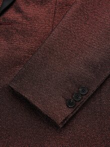 Manfinity Men Lapel Neck Single Button Blazer - Maroon - View 7