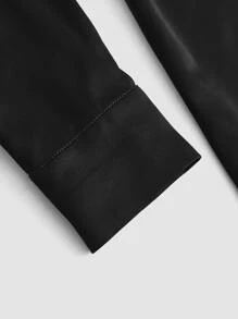 SHEIN MOD Vestido con cordón fruncido de cuello cruzado - Negro - Ver 2