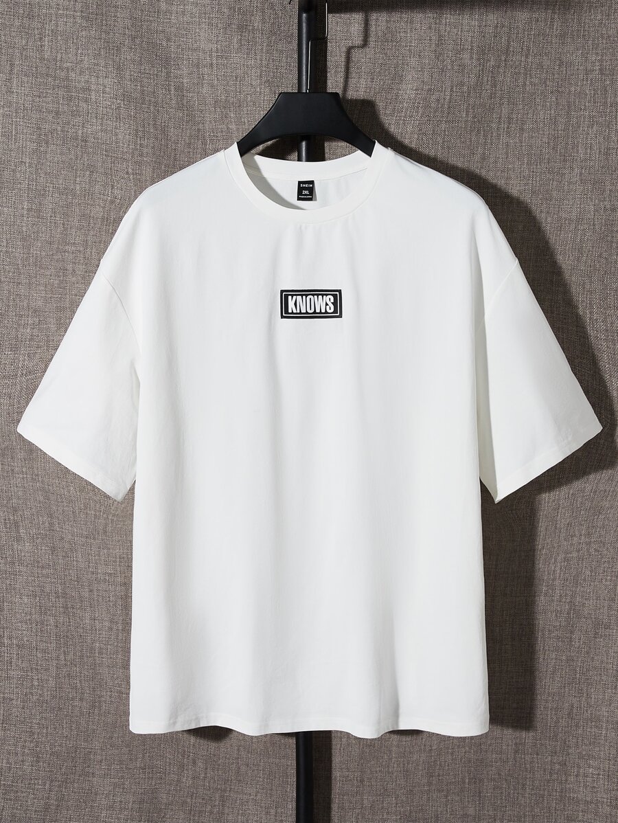 Manfinity RebelGame Men Plus Letter Graphic Tee - White - View 1