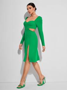 Danijela Vasic 腰部鏤空高衩緊身連衣裙 - 綠色 - 查看 6