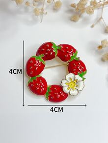 Broche con diseño de flor fresa - Multicolor - Ver 3