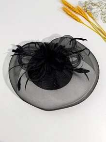 Mũ trang trí hoa - màu đen - Xem 3
