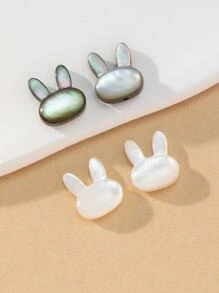 4pcs Cartoon Rabbit Head Design DIY Bead - Multicolor - View 1