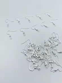 50入組掛耳式配件耳環耳朵人造首飾類DIY配件材料帶圓珠曲綫耳朵掛鉤