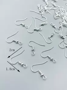 50入組掛耳式配件耳環耳朵人造首飾類DIY配件材料帶圓珠曲綫耳朵掛鉤