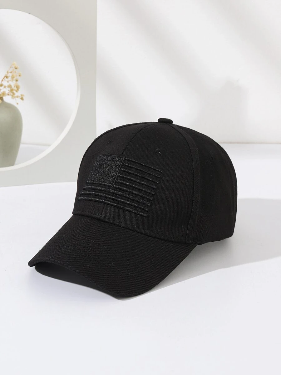 Mũ bóng chày thêu cờ Mỹ - màu đen - Xem 1