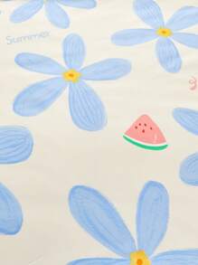 1 pieza Faldón de cama con patrón de flor - Multicolor - Ver 8