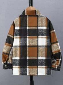 SHEIN Tween Boy Plaid Print Shirt Without Tee - Multicolor - View 2