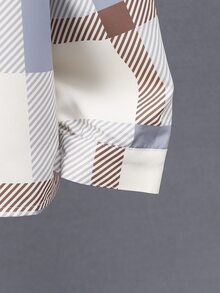 男孩格紋補丁貼口袋襯衫不帶T恤