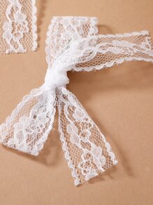 2 chiếc kẹp tóc ren hình bướm nơ dễ thương ngày lễ tình nhân kẹp tóc hình móng vuốt ngày lễ tình nhân kẹp tóc - trắng - Xem 4