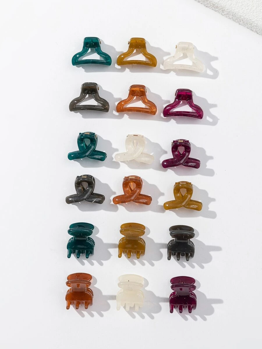 18 piezas Garra de pelo con abertura - Multicolor - Ver 1