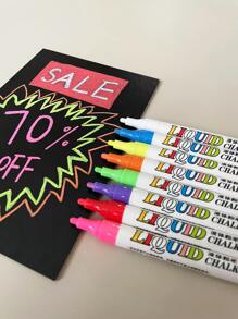 8支混色液體粉筆記號筆，塑料彩色便攜式熒光筆，適合在校學生