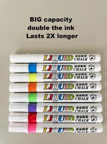 8支混色液體粉筆記號筆，塑料彩色便攜式熒光筆，適合在校學生