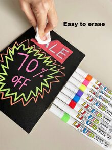 8支混色液體粉筆記號筆，塑料彩色便攜式熒光筆，適合在校學生