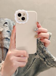 Flower Decor Phone Case - White - View 1