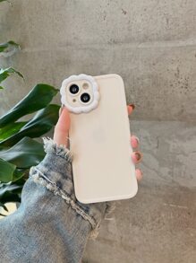 Flower Decor Phone Case - White - View 3