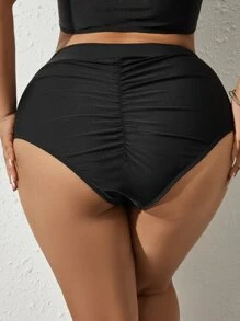 Celure Plus Ruched Back Bikini Bottom, For Summer Beach Vacation