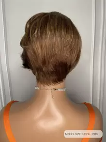 Body Wave Pixie Cut Wig 13 X 4 X 1 Lace Frontal Wig Piano Color Short Short Human Hair Highlight Color - SP4/27 - View 6