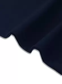 Manfinity Homme Men Letter Graphic Tee - Navy Blue - View 3