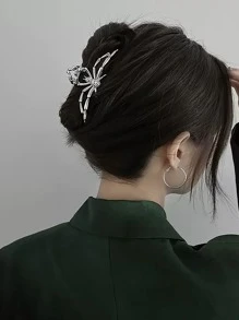 Garra de pelo con diseño de araña - Plateado - Ver 1