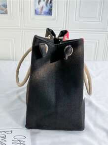 Colour Block Shoulder Tote Bag - Multicolor - View 3