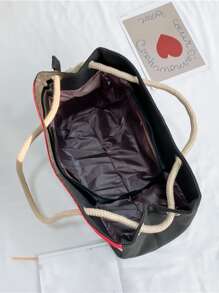 Colour Block Shoulder Tote Bag - Multicolor - View 4