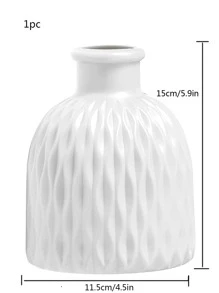 1 pieza Jarrón liso, jarrón blanco para decoración del hogar, decoración del hogar, jarrón de flores, centro de mesa, decoración de mesa - Blanco - Ver 3