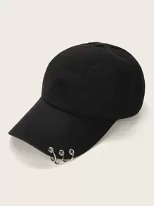 Unisex Personalized Triple Metal Rings Baseball Cap, Sun Protection And Outdoor Hat, Suitable For Shopping Or Traveling