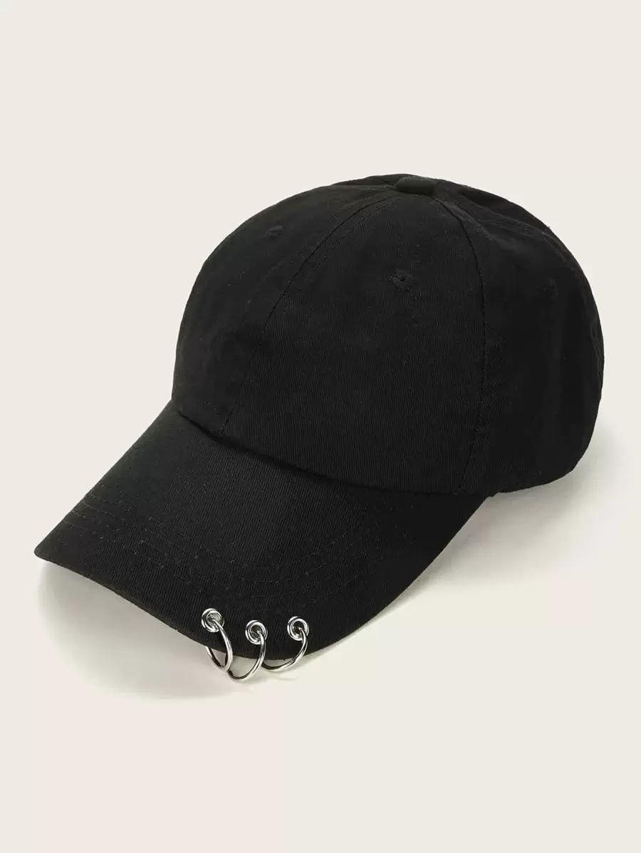 Unisex Personalized Triple Metal Rings Baseball Cap, Sun Protection And Outdoor Hat, Suitable For Shopping Or Traveling