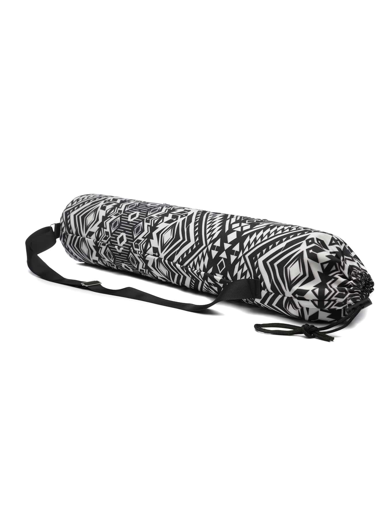1pc Geometric Print Yoga Bag - Black and White - View 1