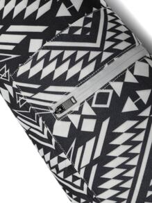 1pc Geometric Print Yoga Bag - Black and White - View 3