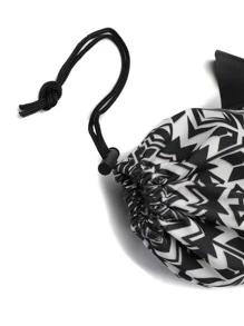 1pc Geometric Print Yoga Bag - Black and White - View 6