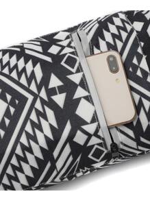 1pc Geometric Print Yoga Bag - Black and White - View 7