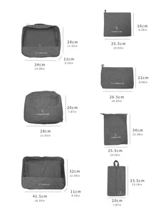 7pcs Slogan Graphic Travel Storage Bag - Grey - View 2