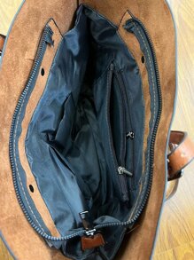 Bolso de mano impermeable, ligero, informal con hebilla para negocios, estilo vintage, para adolescentes, mujeres, estudiantes universitarias, novatos y trabajadores administrativos, perfecto para oficina, universidad, trabajo, negocios, desplazamientos - Óxido marrón - Ver 5