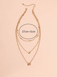 Vòng cổ xếp lớp chữ Charm - Vàng - Xem 4