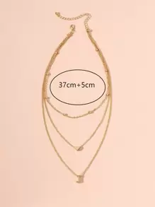 Collar a capas accesorio con letra J - Amarillo Oro - Ver 4