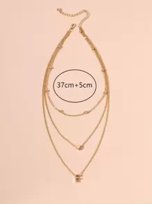 Collar a capas accesorio con letra - Amarillo Oro - Ver 4