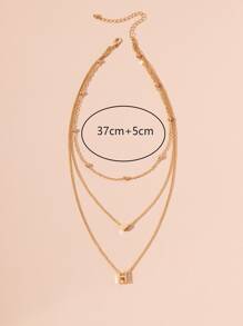 Vòng cổ xếp lớp chữ Charm - Vàng - Xem 4