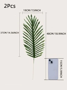 2 Ramas De Hoja Artificial - Verde - Ver 3