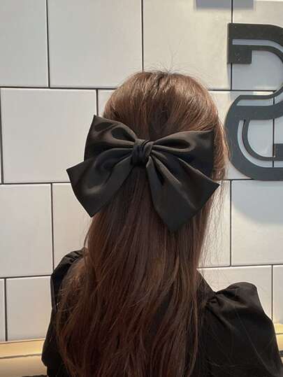 1个女士蝴蝶结装饰发夹，可爱恶魔配饰，情人节礼物，发夹，发爪，学生用品，优雅，学院风，蝴蝶结，发饰