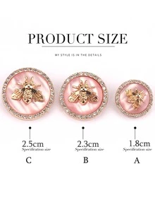 Botón De Abeja Universal De Moda - Rosa - Ver 2