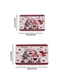 1pc Valentine's Day Gonk Pattern Door Mat - Multicolor - View 2