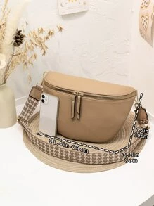 Litchi Embossed Bum Bag - Apricot - View 3