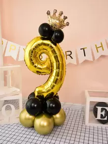 16 piezas corona & en forma de número globo - Multicolor - Ver 5